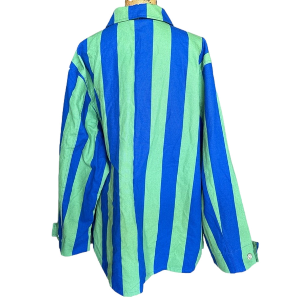 Sammy‎ B Black History Month Blue/Green Striped Button Down Blazer XXL NEW - Picture 4 of 7